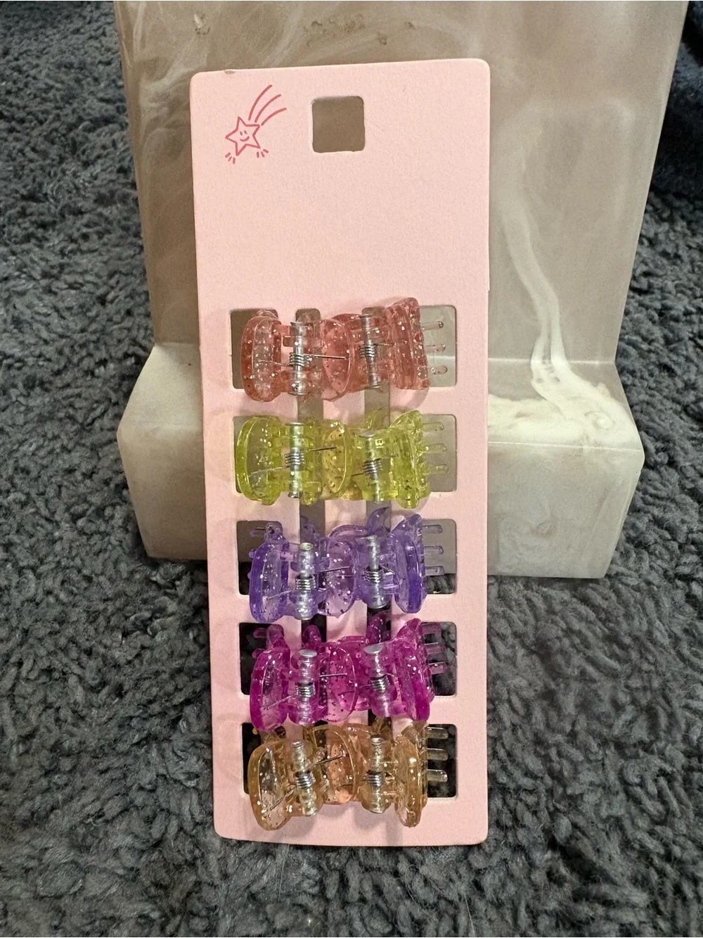 NWT 5 pairs of tiny bright colorful claw clips